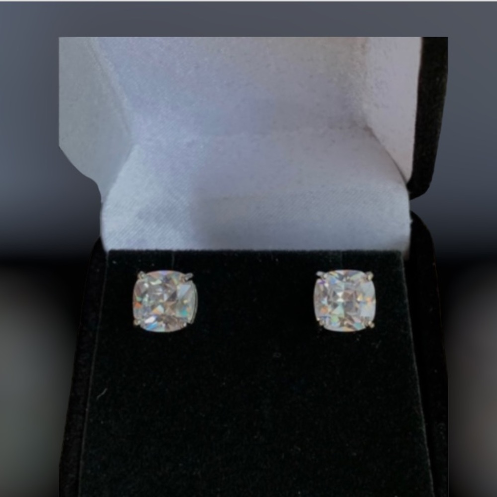 Sterling Silver Simulated Diamond Studs - Picture 2 of 6
